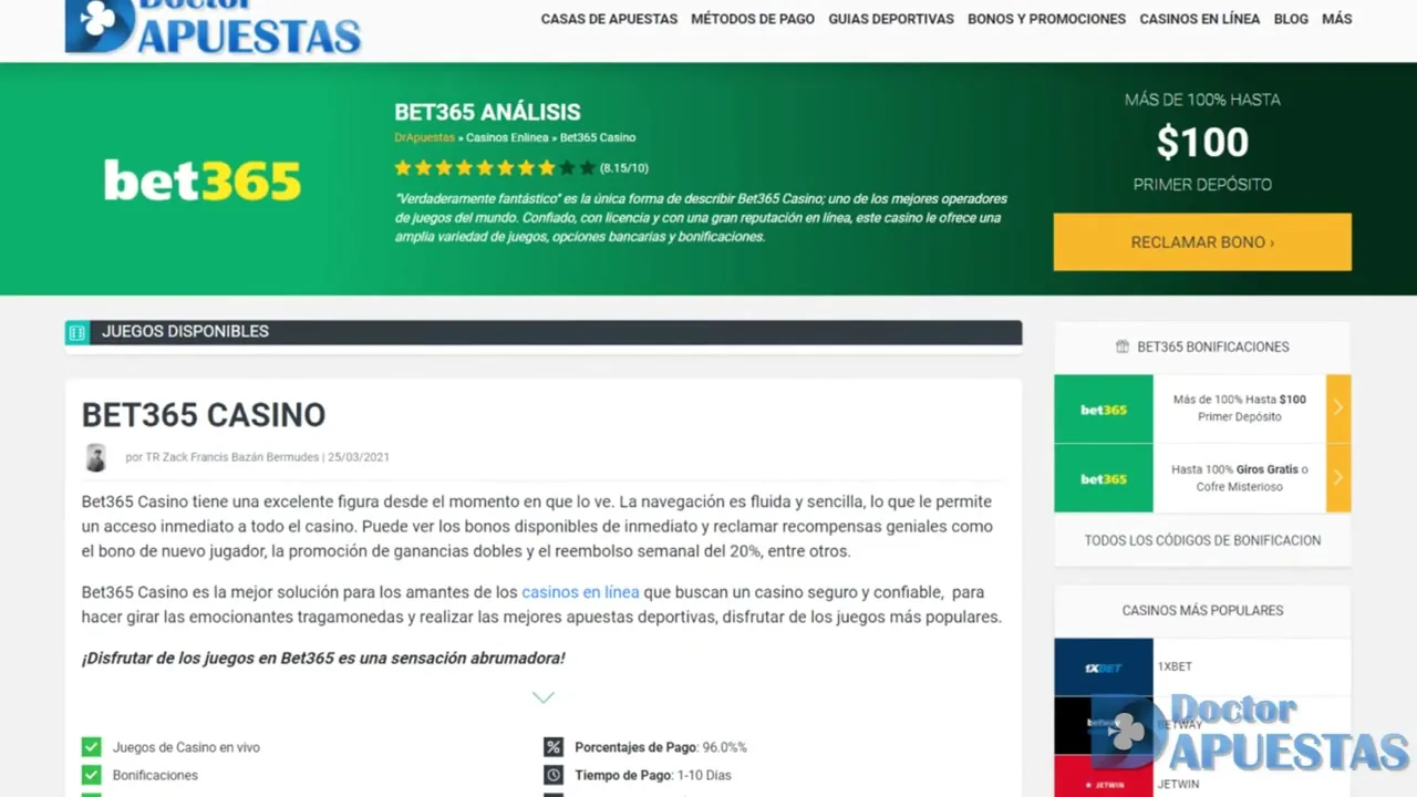 Bet365 Casino — captura
