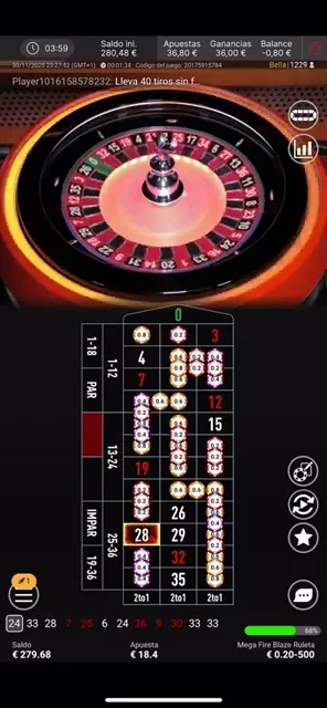 Mega Fire Blaze Ruleta Espana — captura