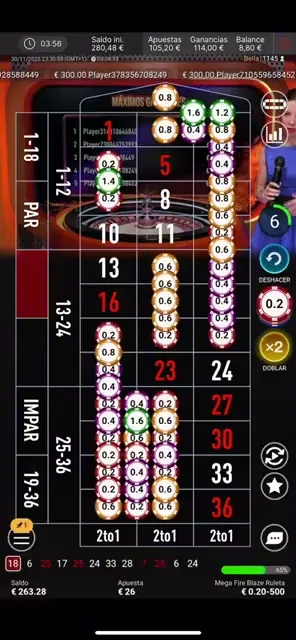 Mega Fire Blaze Ruleta Espana — captura
