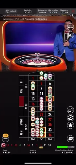 Mega Fire Blaze Ruleta Espana — captura