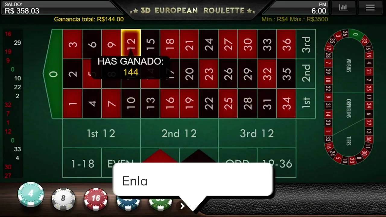 Ruleta Francesa en Vivo — captura