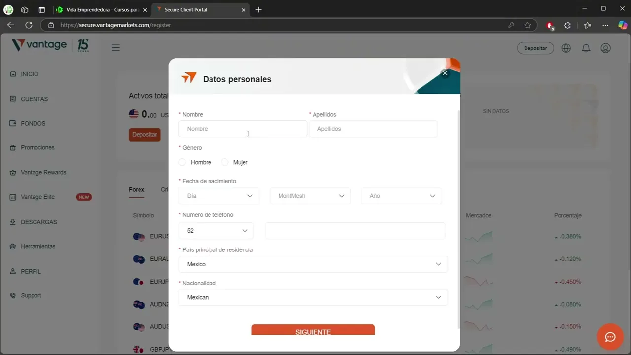 bono sin deposito — captura