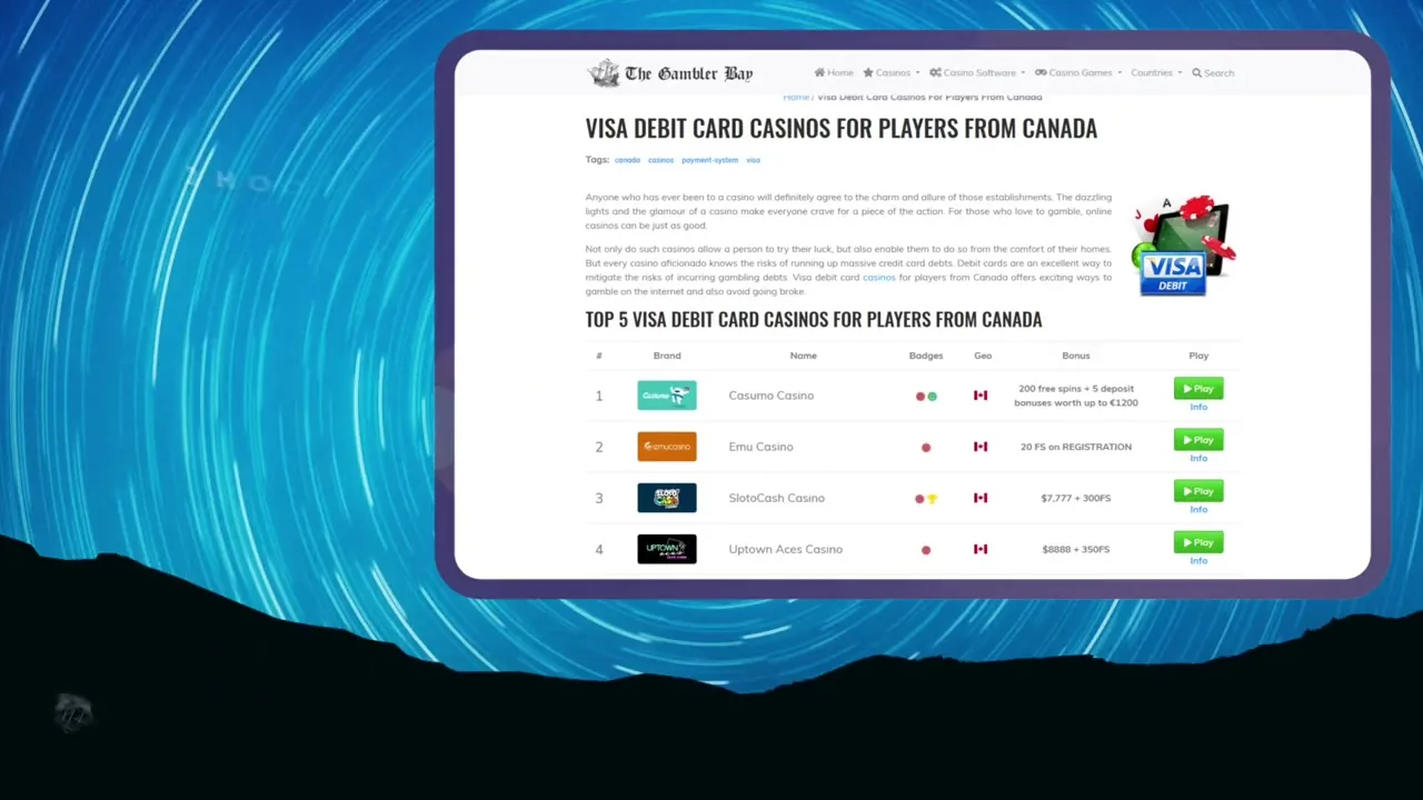 Tarjeta Visa — captura